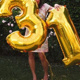 40" Gold # 16 Balloon - Number One & Six - Sweet 16 Sixteen Birthday Party
