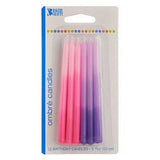 Pink & Purple Ombre Candles 12 count 4" Birthday Party Celebration - Birthday Candle Princess