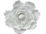 4" White Gumpaste Garden Peony Flower