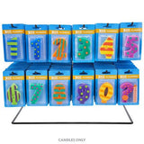 Number 6 Birthday Candle - 2.75" Orange Dots & Stripes #6 number six