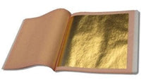 24K Gold Leaf - Metal Sheets 3.5" x .5" Foil Crafts (100 sheets included)