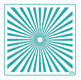 Sunburst Stencil 4 STYLES - 2 T's Stencils - Cookies Royal Icing Airbrush Cookie Decorating Cakes Etc