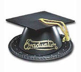 Graduation Cap & Tassel Cake / Cupcake Topper Black & Gold 3D