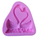 Love Birds - Swan Silicone Mold - Gumpaste Fondant Royal Icing Soap