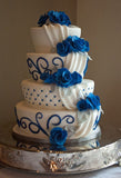 Formal Rose Flower 1.5" Royal Blue - Set of 3 Gumpaste
