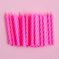 24 Pink Spiral Celebration Candles