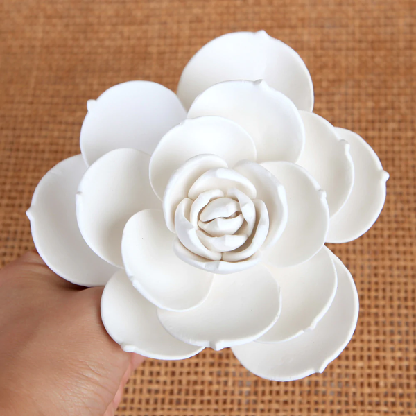 White Gumpaste 3" Succulent Flower