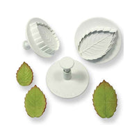 VEINED ROSE LEAF PLNGR CTR LRGR SIZE SET 3