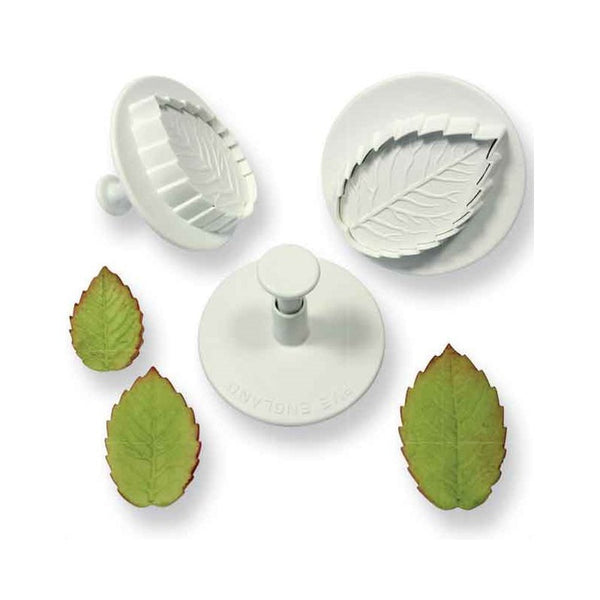 VEINED ROSE LEAF PLNGR CTR LRGR SIZE SET 3