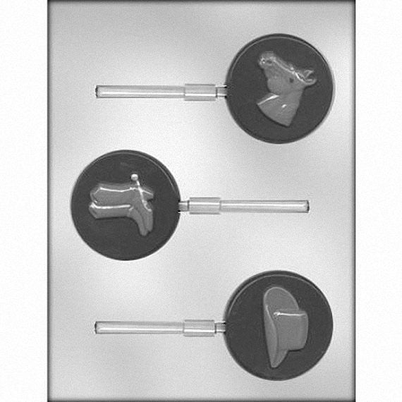 Western Assortment Sucker Chocolate Mold
