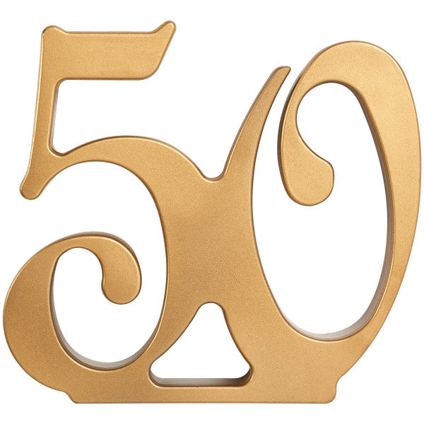 Anniversary Cake Topper Gold 50