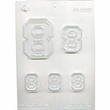 Collegiate Number #8 Chocolate Mold -  Soap Concrete Plaster Crafts