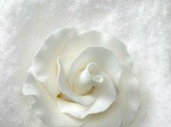 White Formal Rose Flower - 4" Set of 3 - Gumpaste - 3" - 3"