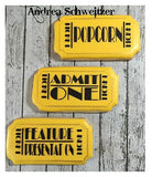 SHOWTIME Admit One Ticket 2 Piece Set Stencil - 2 T's Stencils