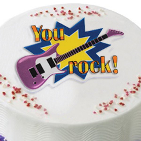 You Rock! Guitar 5.5" POP TOPS - Cake Plaque Pick Topper