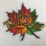 2 PC Happy Thanksgiving Leaf 5" Cake Lay On Pop Top - Cake Plaque Pick Topper Winter Holidays Christmas