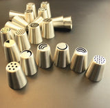 23 Piece Speciality Piping Tip Set - Icing Tip Stainless Steel Nozzles Pastry Bag