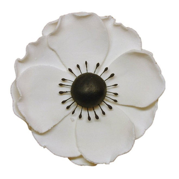 Black and White Anemone Gumpaste Flower