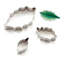 PME 3 PC Holly Leaf Cutter Set - Fondant Gumpaste Clay Crafts Cookie Cutters