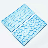 2 piece Set Cobblestone & Stone Brick Wall Embosser Impression Mat - Fondant Gingerbread House Holidays Christmas Texture Wall