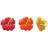 12 Hibiscus Flower Cupcake Picks - Hawaiian Beach Ocean Pool Party Mushrooms 1 Dozen