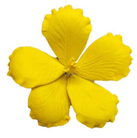 Hibiscus 5 Flower Set 3.5" Gumpaste Hibiscus  Yellow, Orange, Purple, Scuba Blue, & White Flower - SET OF 5