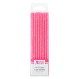 Slim Pink Glitter Candles 24 count 3.5" Birthday Party Celebration - Birthday Candle Princess