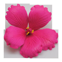 5 Flower Set 3.5" Gumpaste Hibiscus Orange Yellow Red Hot Pink & Pale Pink Flower - SET OF 5