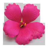 5 Flower Set 3.5" Gumpaste Hibiscus Orange Yellow Red Hot Pink & Pale Pink Flower - SET OF 5