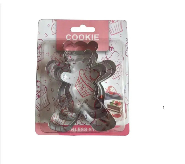 Teddy Bear 3 Pc Cookie Cutter Set