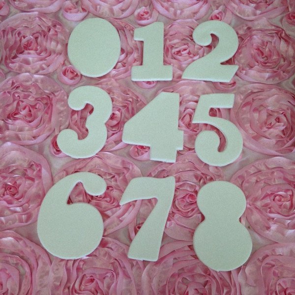 4" tall Handmade Numbers, Gumpaste, Edible, Cake Decorations