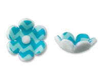 32 Flowers 0.5" Blue Chevron 32 pack Edible Decorations SugarSoft Sugar Soft Celebration Cake Decorating