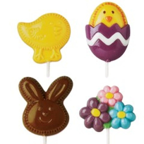 Wilton Fuzzy Bunny Lollipop Chocolate Mold - Discontinued Easter Sucker